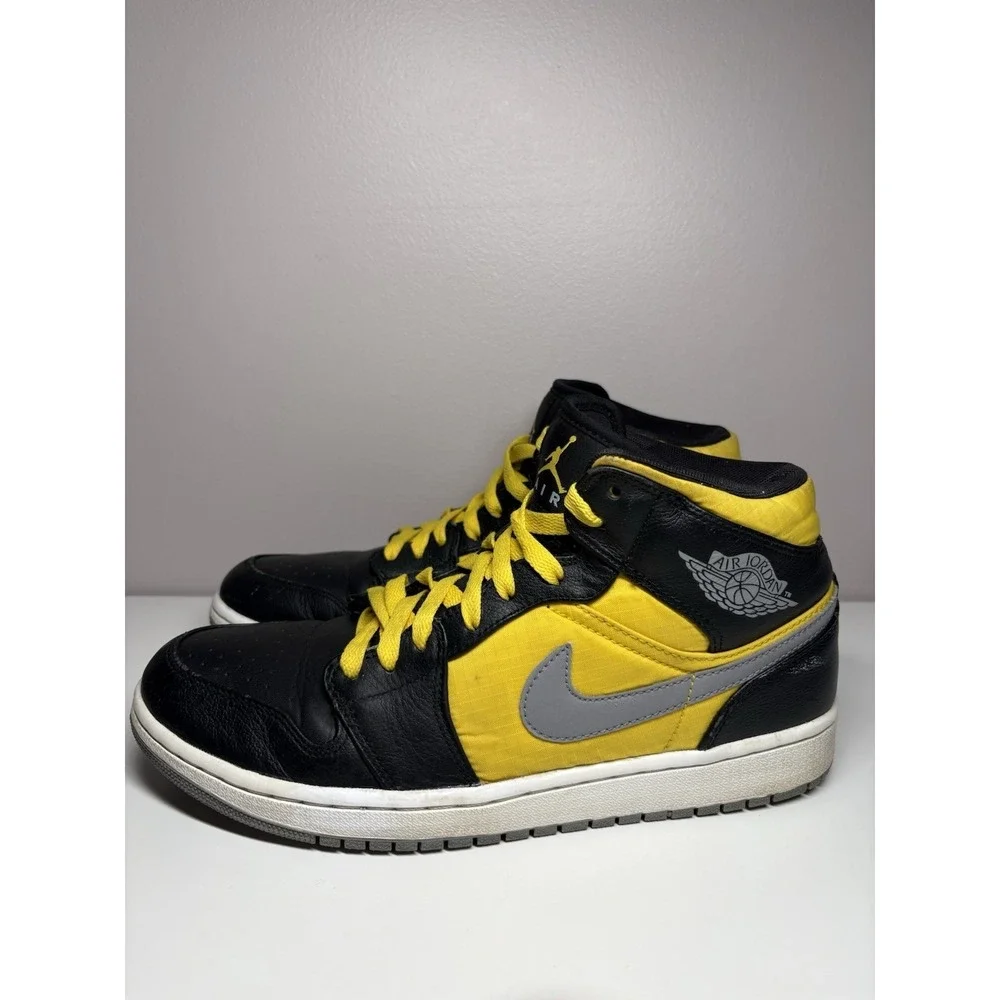 Nike Jordan 1 Retro Mid Phat 364770-050 Black Yellow Men's Sneakers - Size‎ 9.5